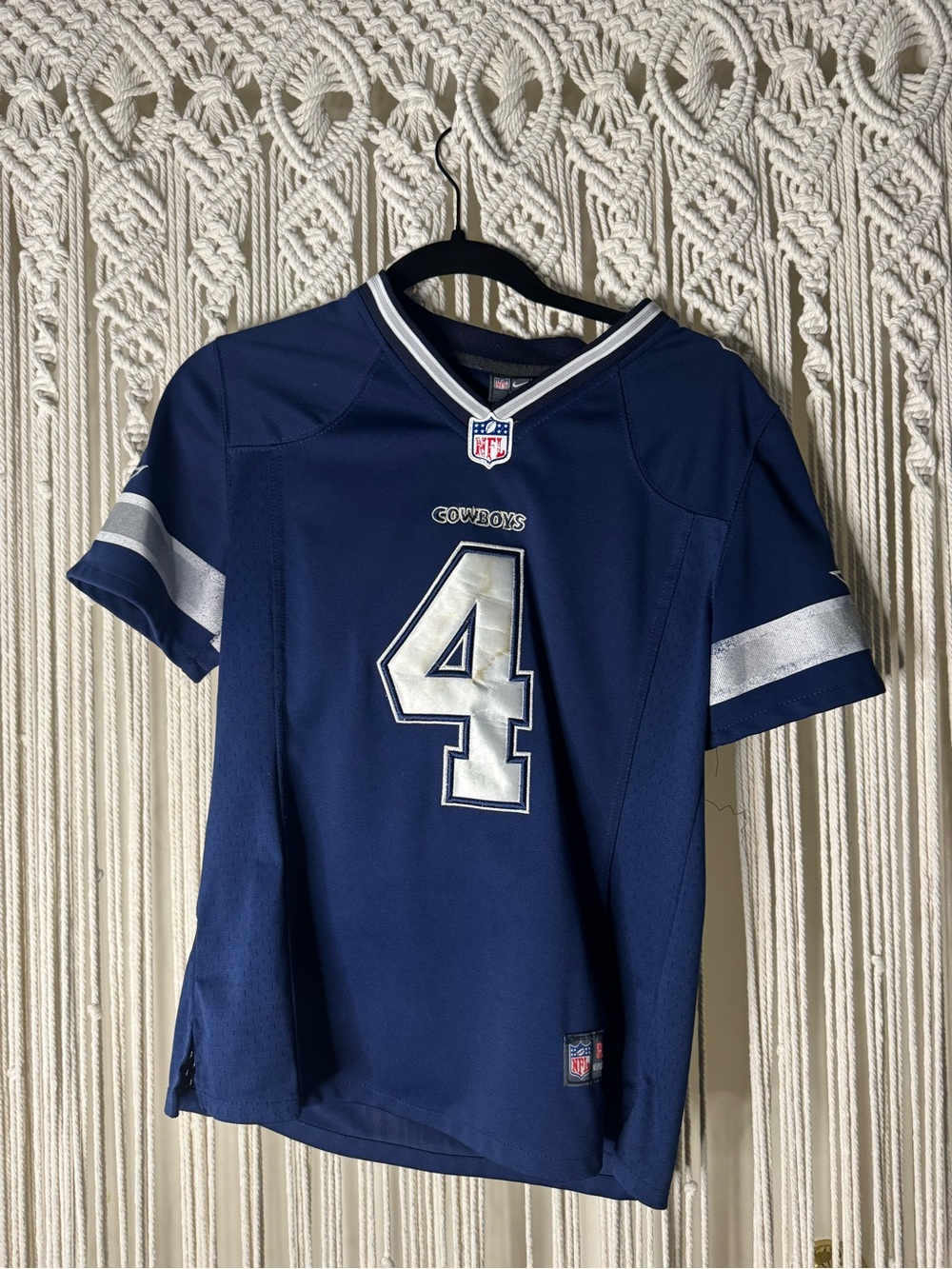NFL Navy and Silver Football Jersey with Nike and NFL Shield